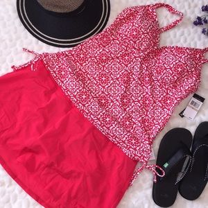 NEW Jantzen 2PC Side Tie Tankini Skirtini Swimsuit
